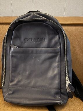 charles slim backpack in sport calf leather COACH Navy Backpack – The Attic Coach Men Slim Backpack Sling